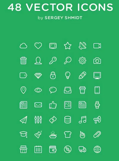 icon 風格範例,線條外框類型,可愛圓潤