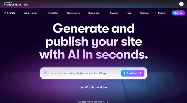 Framer AI Landing Page